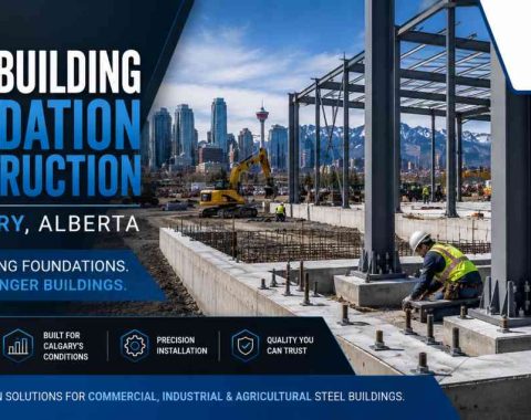 steel building foundation construction in Calgary, Alberta